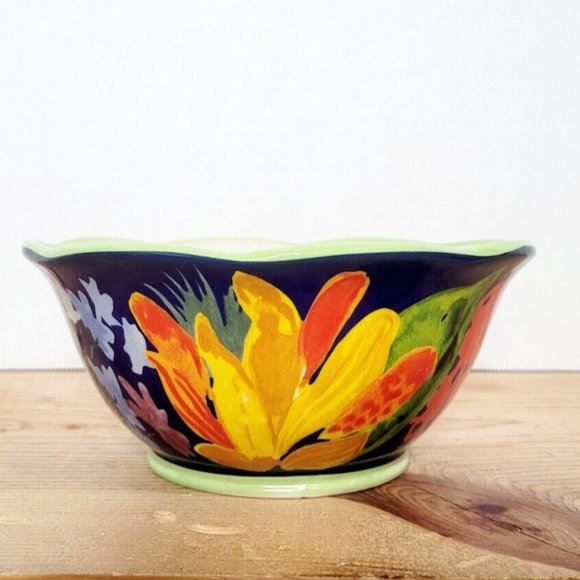 The Pioneer Woman Celia Blue Floral Soup Cereal Bowls SET OF 4 Scalloped Edge - Picture 7 of 12